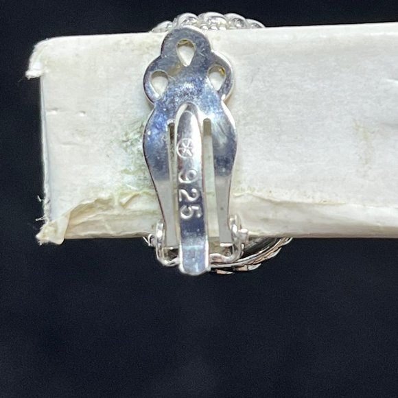 VTG Judith Ripka Sterling Silver Amethyst & CZ Clip On Earrings Signed (3549) - Picture 5 of 9